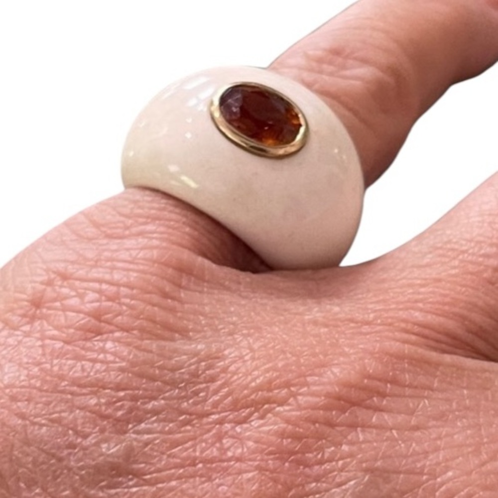 Ceramic And Citrine Statement Ring - image 1